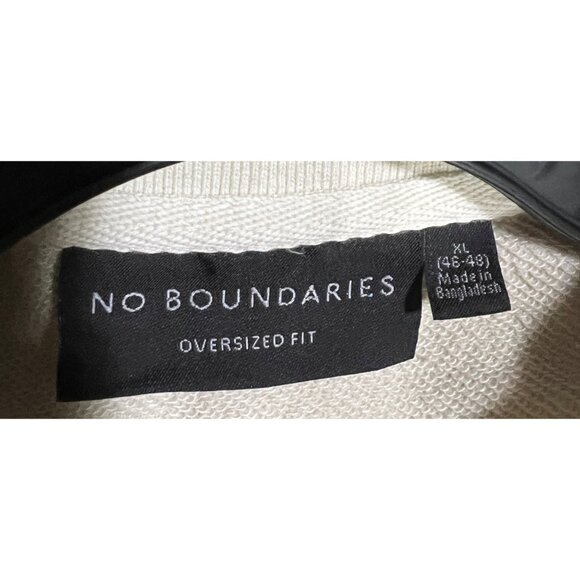 No Boundaries Oversized Fit Polo Shirt XL Beige Cotton Blend Short Sleeves Colla - Picture 2 of 2